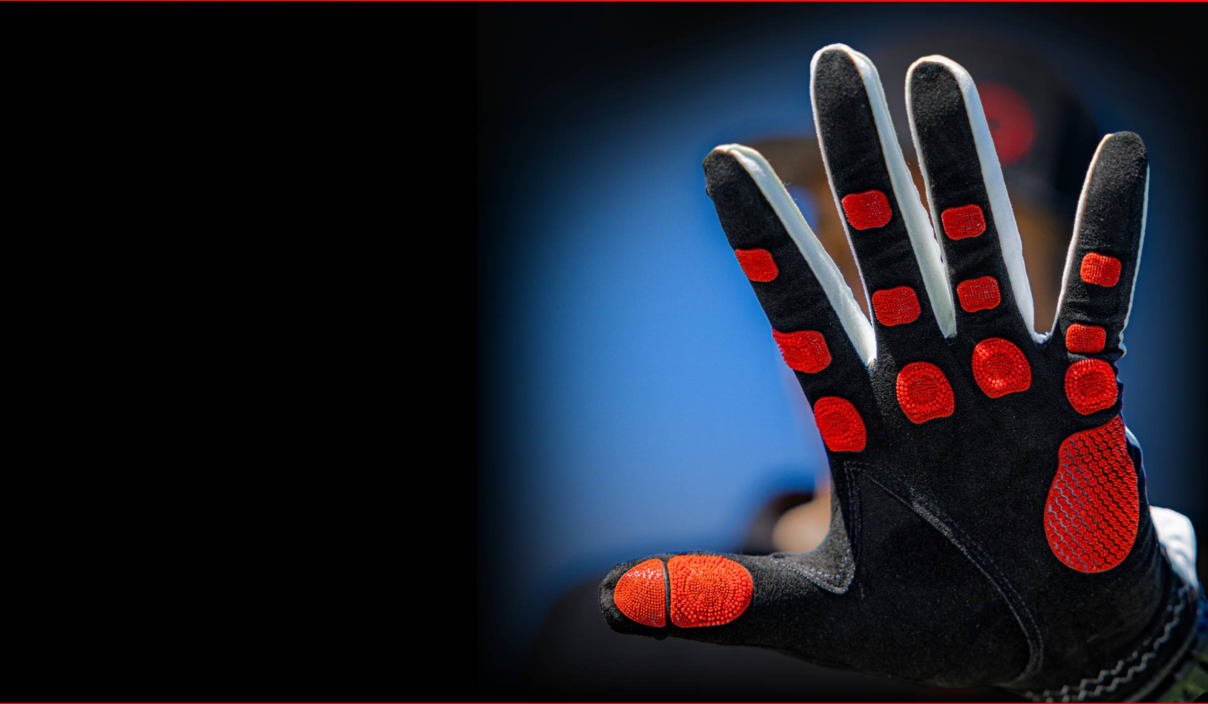 EXO Golf Glove - Black Palm facing with red nanocells