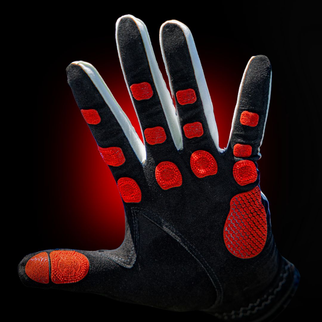 EXO Golf Glove - palm facing with red nanocells
