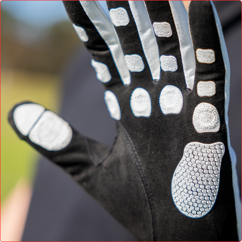 EXO Golf Glove showing grip pattern, designed for enhanced performance, ideal for golfers seeking reliable connection with their clubs.